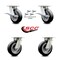 Service Caster 6 Inch Kingpinless Rubber on Aluminum Wheel Caster Swivel Locks 2 Brakes, 4PK SCC-KP30S620-RAR-SLB-BSL-2-BSL-2 - alternate 4